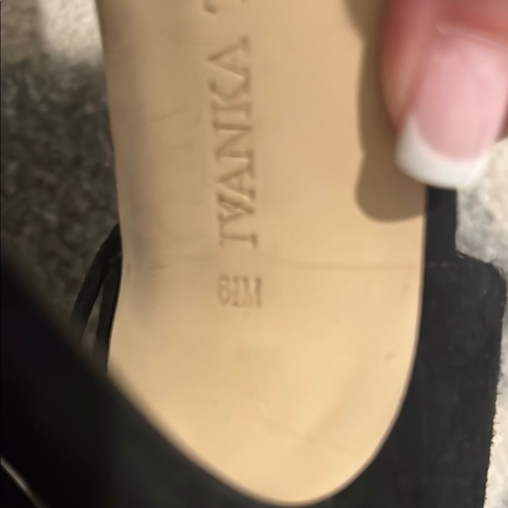 Ivanka Trump Suede Black Heels with Ankle Straps size 6.5 - Picture 7 of 7